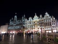 Grand place in Brussels at dark night Royalty Free Stock Photo