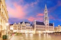 Grand Place in Brussels in night, Belgium Royalty Free Stock Photo