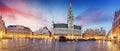 Grand place in Brussels in night, Belgium Royalty Free Stock Photo