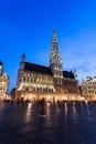 Grand Place in Brussels at night, Belgium Royalty Free Stock Photo