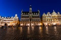 Grand Place in Brussels at night, Belgium Royalty Free Stock Photo