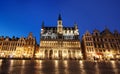 Grand Place buildings - Brussels, Belgium by night Royalty Free Stock Photo