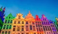 The Grand Place illuminated at night in Brussels, Belgium Royalty Free Stock Photo