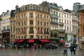 Grand Place in Lille, France on rainy day