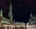 The Grand Place at night in Brussels Royalty Free Stock Photo