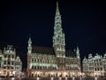 The Grand Place at night in Brussels Royalty Free Stock Photo