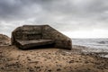 Casemate on French west coast beach Royalty Free Stock Photo