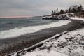 Grand Portage Indian Reservation during Winter on the Shores of Lake Superior in Minnesota on the Canadian Border Royalty Free Stock Photo