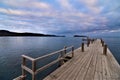 Grand portage national monument MN historic fort on the shores of Lake superior a dock for the canoe rides Royalty Free Stock Photo