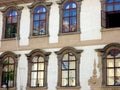 Abstract Reflections in Historic Prague Building Windows, Czech Republic