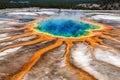 The grand prismatic pool, Yellowstone National Park. Royalty Free Stock Photo