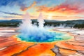 Grand Prismatic Spring, generative AI