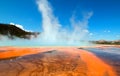 The Grand Prismatic Spring in the Midway Geyser Basin along the Firehole River in Yellowstone National Park in Wyoming Royalty Free Stock Photo