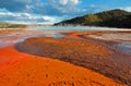 The Grand Prismatic Spring in the Midway Geyser Basin along the Firehole River in Yellowstone National Park in Wyoming Royalty Free Stock Photo