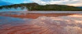 Grand Prismatic Spring under sunset cloudscape in the Midway Geyser Basin in Yellowstone National Park in Wyoming Royalty Free Stock Photo