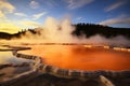 Grand Prismatic Spring, Waiotapu, New Zealand, Water boiling in Champagne Pool - Wai-O-Tapu, New Zealand, AI Generated