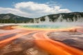 Grand Prismatic Spring, Yellowstone National Park. Generative AI