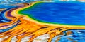 Grand Prismatic Spring, Yellowstone. Oil painting on canvas.