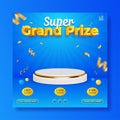 Grand prize contest square banner template