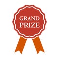 Grand Prize Medal on white background. Royalty Free Stock Photo