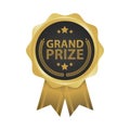 Grand prize win gold badges vector illustration Royalty Free Stock Photo