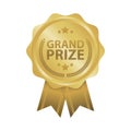 Grand prize win gold badges vector illustration