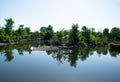 Grand Rapids, MI - May 130 2016: Beautiful calm scene in the Meijer Gardens