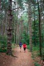 Grand Rapids, MI /USA - July 12th 2018: People hiking along Provin trail in Grand Rapids Michigan