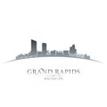 Grand Rapids Michigan city skyline silhouette white background