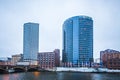 Grand rapids michigan city skyline and street scenes Royalty Free Stock Photo