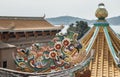 Grand roof architecture of Chinese style temple in Wihan Thep Sathit Phra Ki Ti Chaloem