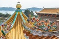 Grand roof architecture of Chinese style temple in Wihan Thep Sathit Phra Ki Ti Chaloem