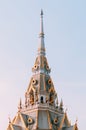 Grand roof architecture of Wat Sothon Wararam Worawihan, Chachoengsao, Thailand