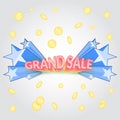 Grand sale promotional cartoon banner