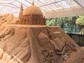 Grand sand sculpture depicting Islamic architecture