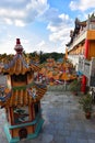 A grand scenic traditional colourful chinese Black Dragon Cave temple in Yong Peng;  Johor, Malaysia Royalty Free Stock Photo