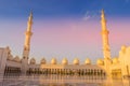 The grand Sheikh Zayed mosque in Abu Dhabi UAE,United Arab Emirates , one of the world`s most beautiful mosque Royalty Free Stock Photo