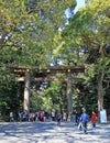 Grand Shrine Gate at Meiji Jingu Temple, Tokyo Royalty Free Stock Photo