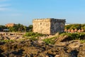 Grand Sirenis Hotel & Spa, Riviera Maya, Mexico, DECEMBER 24, 2017 - Mayan ruins at the Grand Sirenis Beach. Riviera Maya, Cancun, Royalty Free Stock Photo