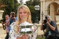 Grand Slam champion Angelique Kerber of Germany surrounded by journalists and photographers during Australian Open 2016 victory