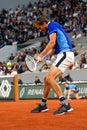 Grand Slam Champion Daniil Medvedev of Russia in action during his men`s singles round 4 match against Marin Cilic of Croatia