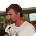 Grand Slam champion Goran Ivanisevic of Croatia during interview at 2016 Australian Open in Melbourne Park