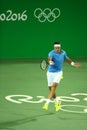 Grand Slam Champion Juan Martin Del Porto of Argentina in action during men`s singles first round match of the Rio 2016 Olympics