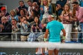 Grand Slam champion Rafael Nadal of Spain in action during his 2024 Roland Garros first round match against Alexander Zverev