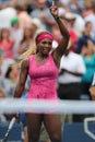 Grand Slam champion Serena Williams celebrates victory after third round match at US Open 2014