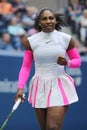 Grand Slam champion Serena Williams of United States in action during her round four match at US Open 2016 Royalty Free Stock Photo