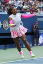 Grand Slam champion Serena Williams of United States in action during her round four match at US Open 2016 Royalty Free Stock Photo