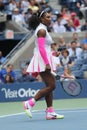 Grand Slam champion Serena Williams of United States in action during her round four match at US Open 2016 Royalty Free Stock Photo