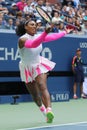 Grand Slam champion Serena Williams of United States in action during her round four match at US Open 2016 Royalty Free Stock Photo