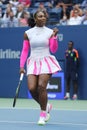 Grand Slam champion Serena Williams of United States celebrates victory after her round four match at US Open 2016